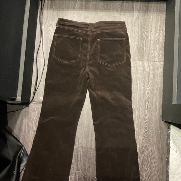 Unif BOBA PANT High Rise Jeans Single Button Flare Leg Pockets Size 32 Brown - Picture 4 of 4